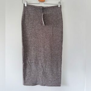 ZARA Gray Knit Midi Skirt